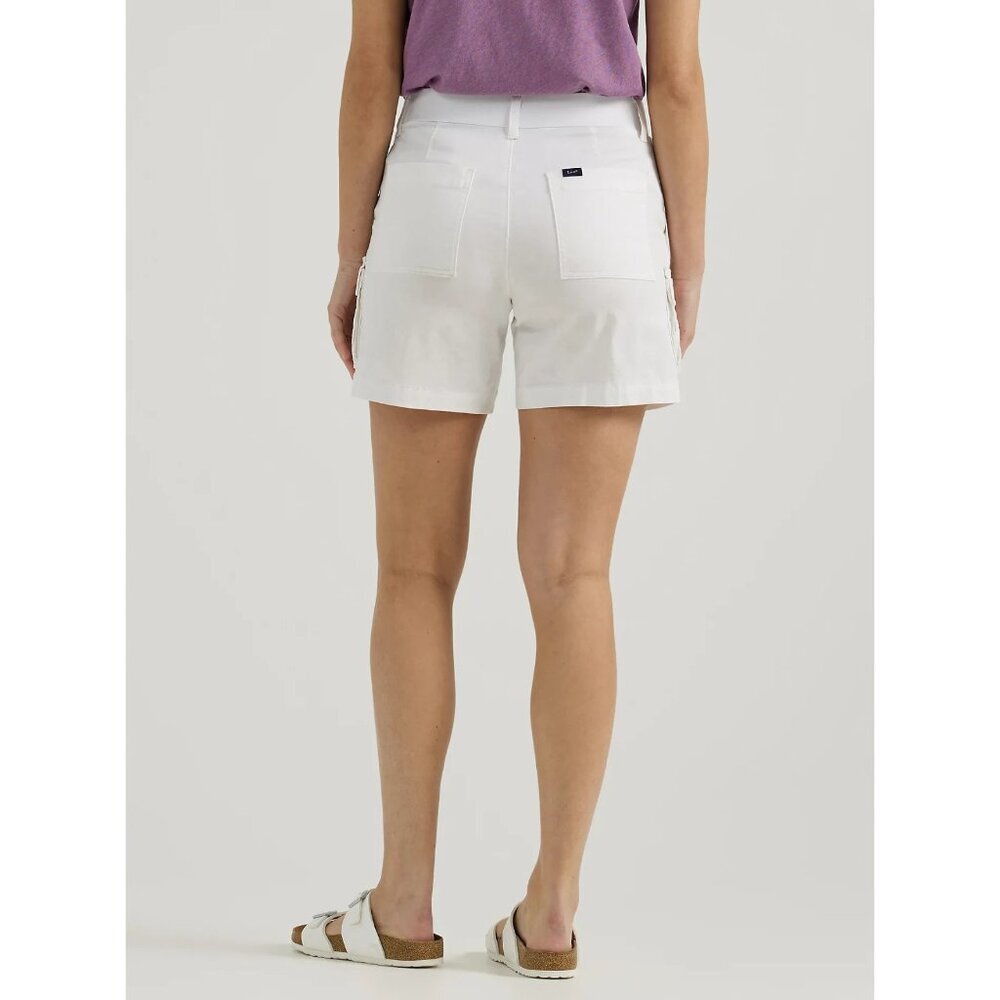 Lee Ultra Lux Comfort Cargo Short Womens 30 High Rise Stretch Relaxed Fit White - Picture 14 of 15